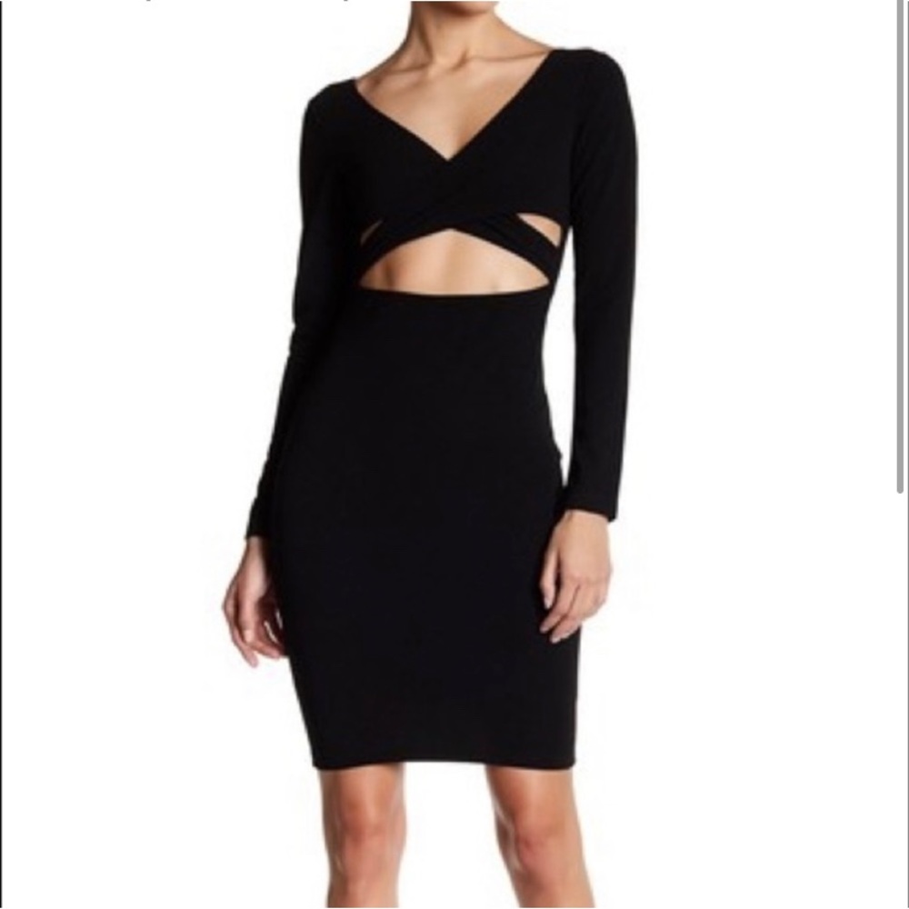 Hot Dance&Marvel front cut out black dress